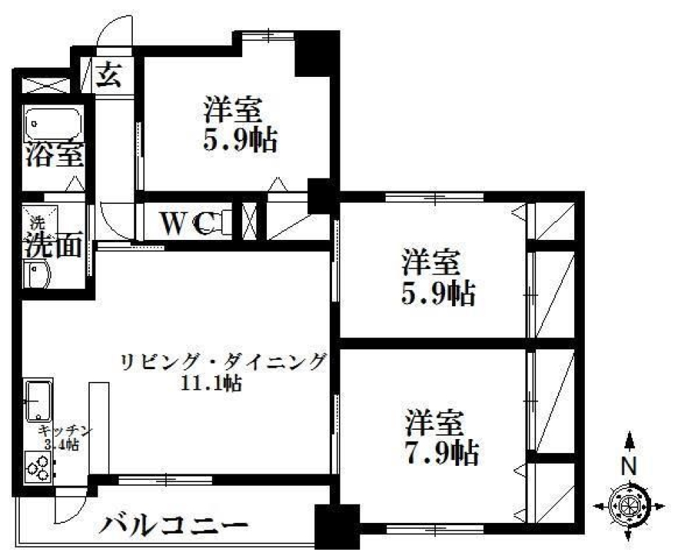 ファミリーにおすすめの3LDK