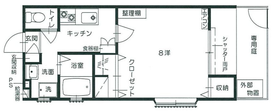 コーポエイティA棟　101号室の間取り図