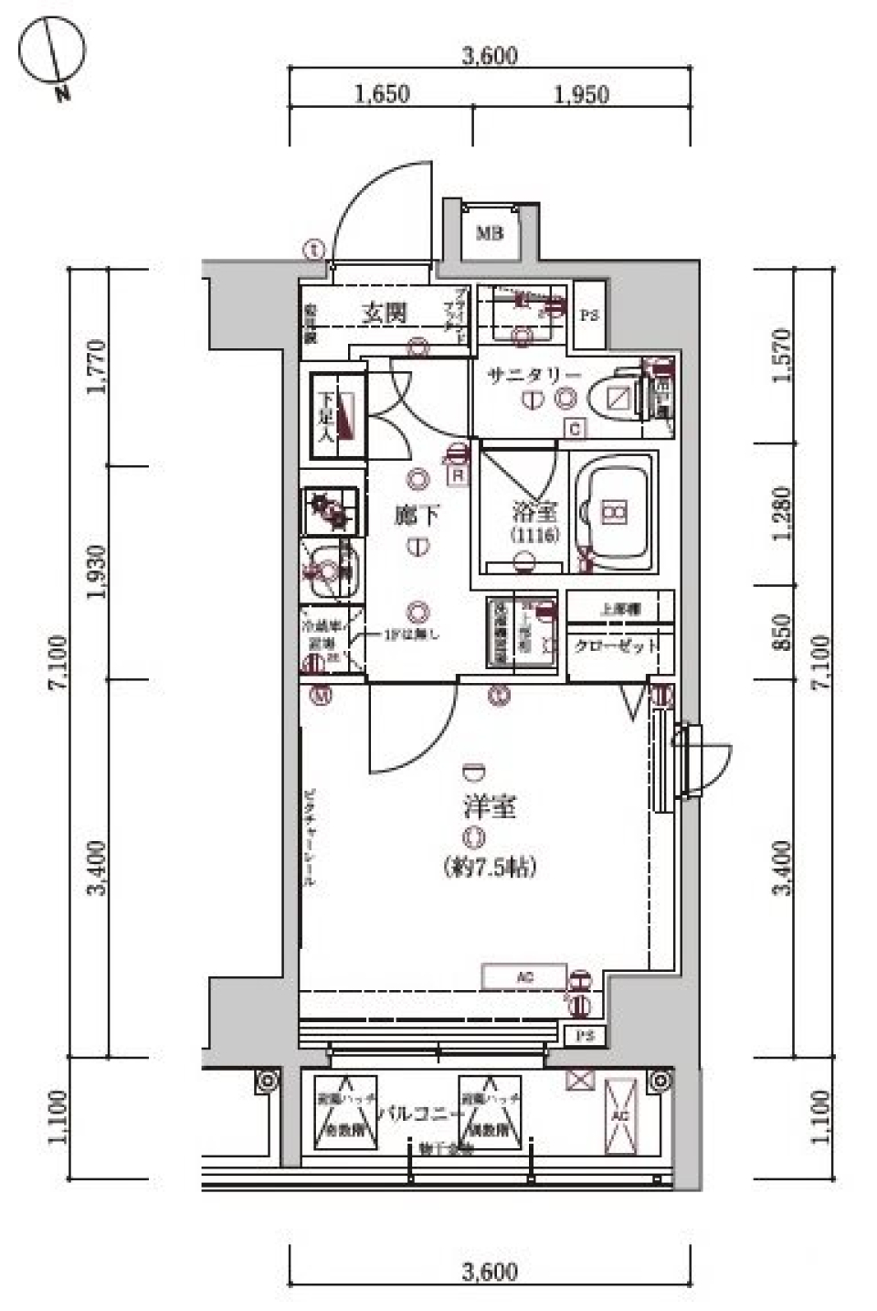 アルテシモモーレ 301号室［ペット可］の間取り図