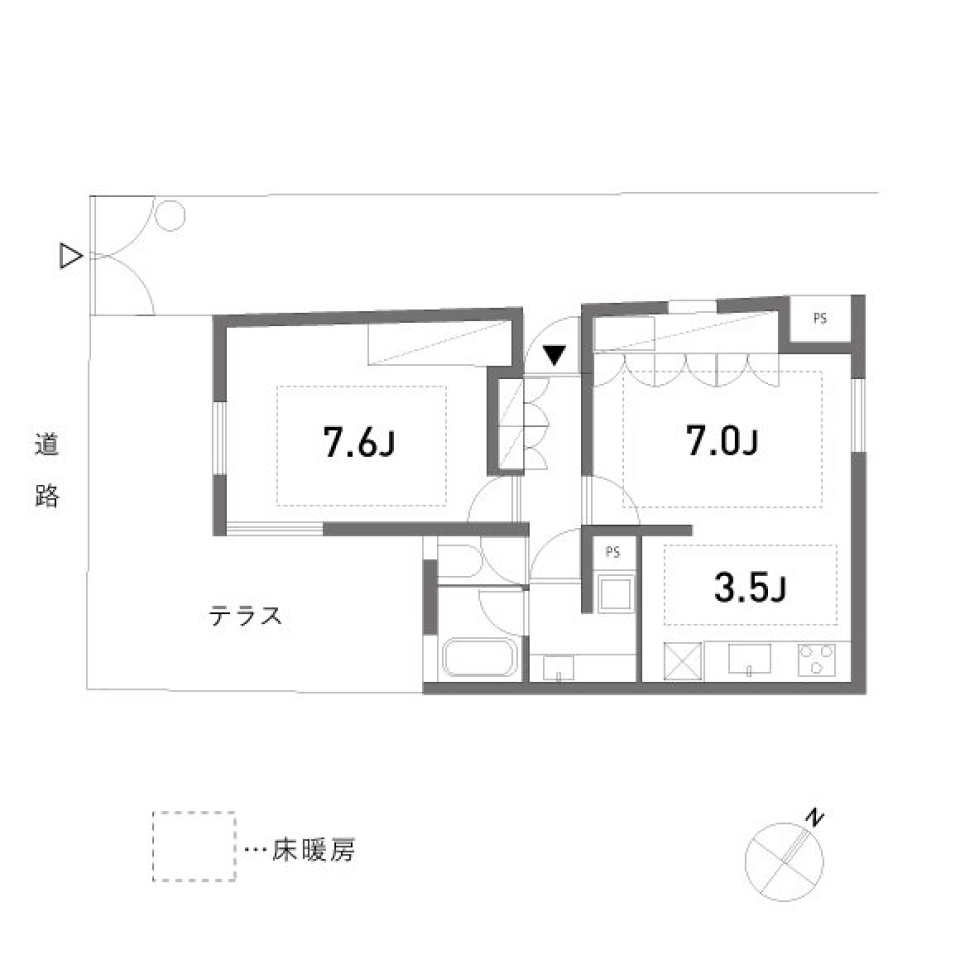 オンもオフも楽しんでの間取り図