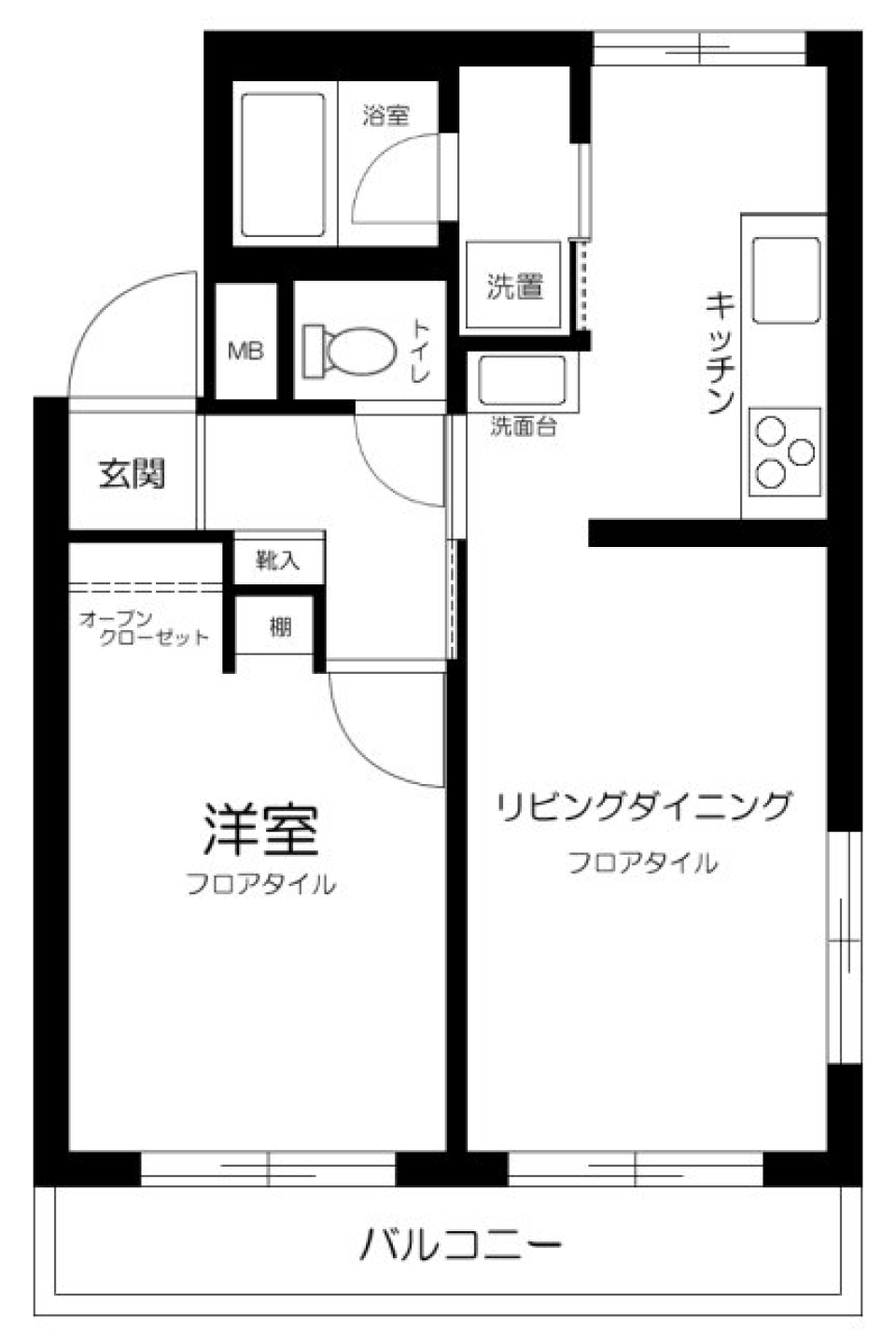 ベルハウス 3B号室［ペット可］の間取り図