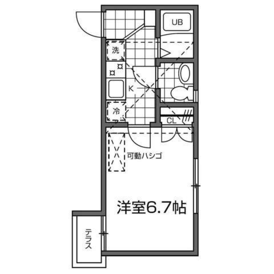 キャスルつつじヶ丘　101号室の間取り図