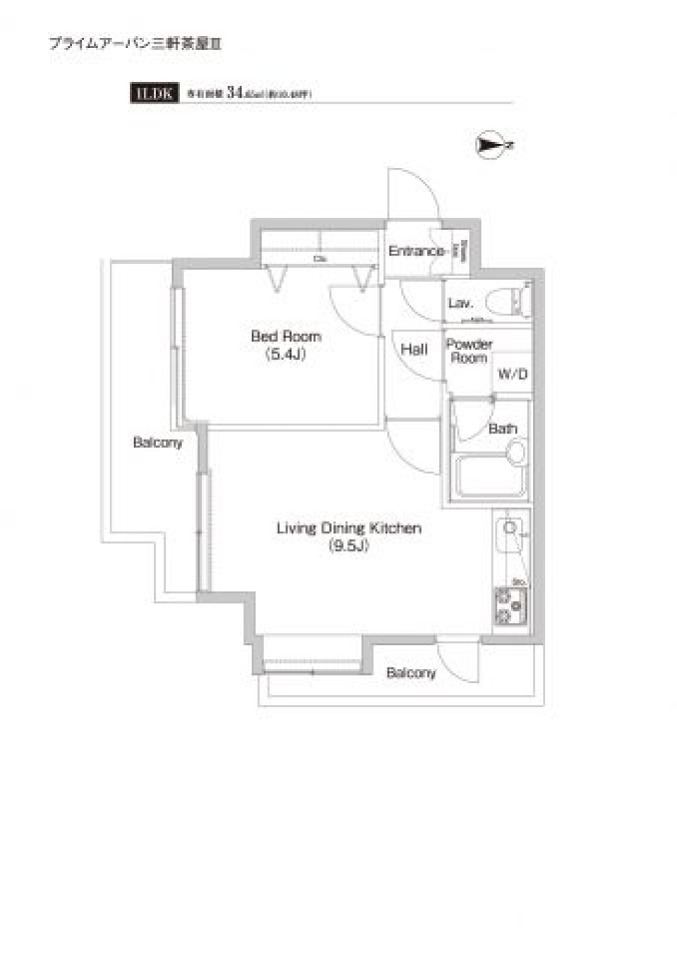 レジデンス三軒茶屋スクエア　401号室の間取り図