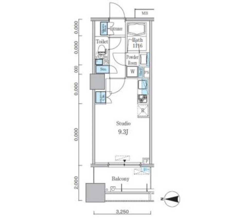 パークキューブ亀戸　1204号室［ペット可］の間取り図