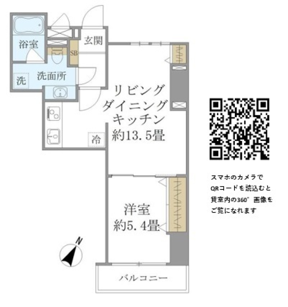 ＳＳ．ＦＬＡＴ神楽坂ｓｏｕｔｈ　1201号室の間取り図