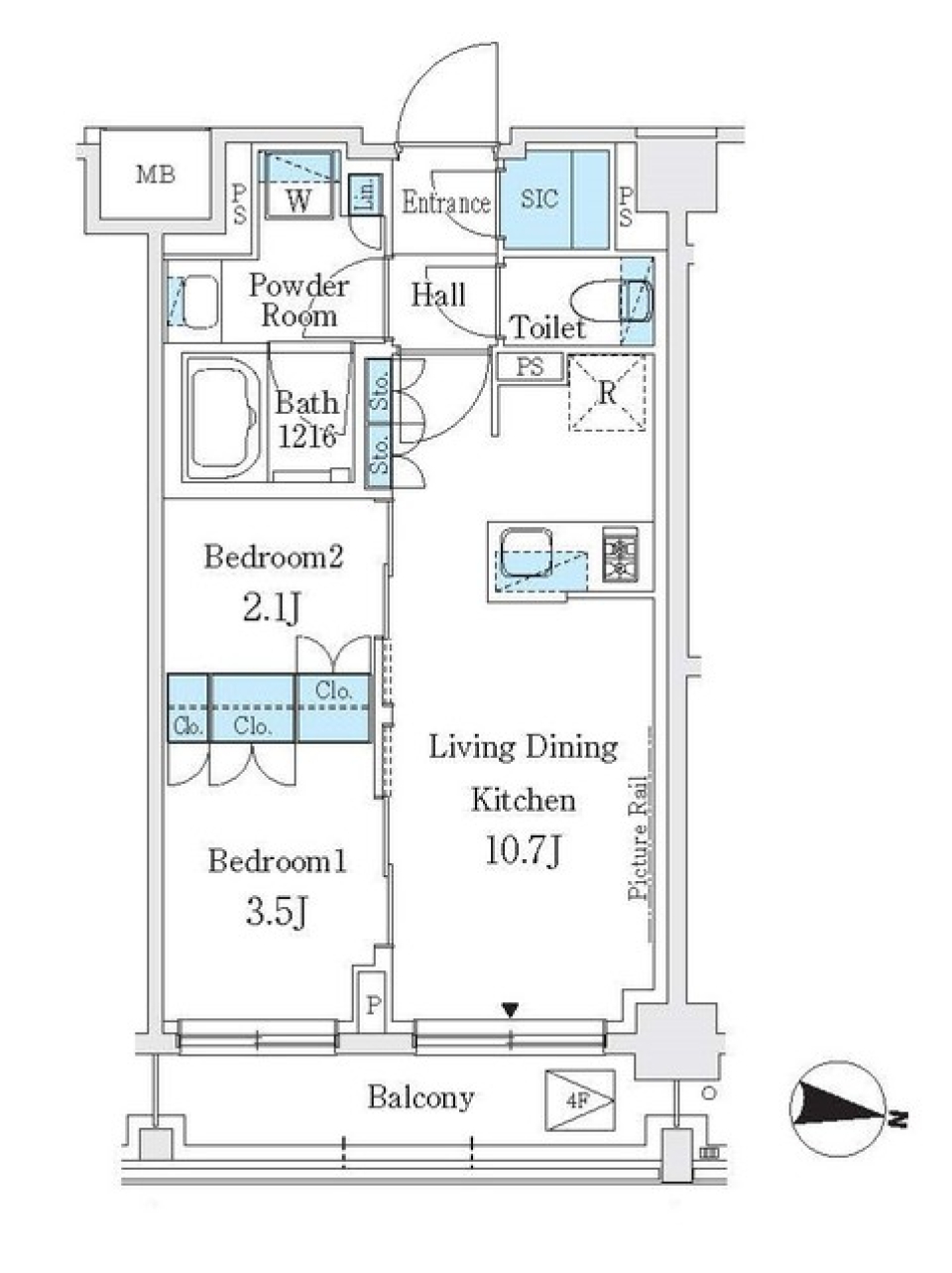 Ｊ．ＧＲＡＮ　Ｃｏｕｒｔ　品川西大井ＷＥＳＴ　301号室［ペット可］の間取り図