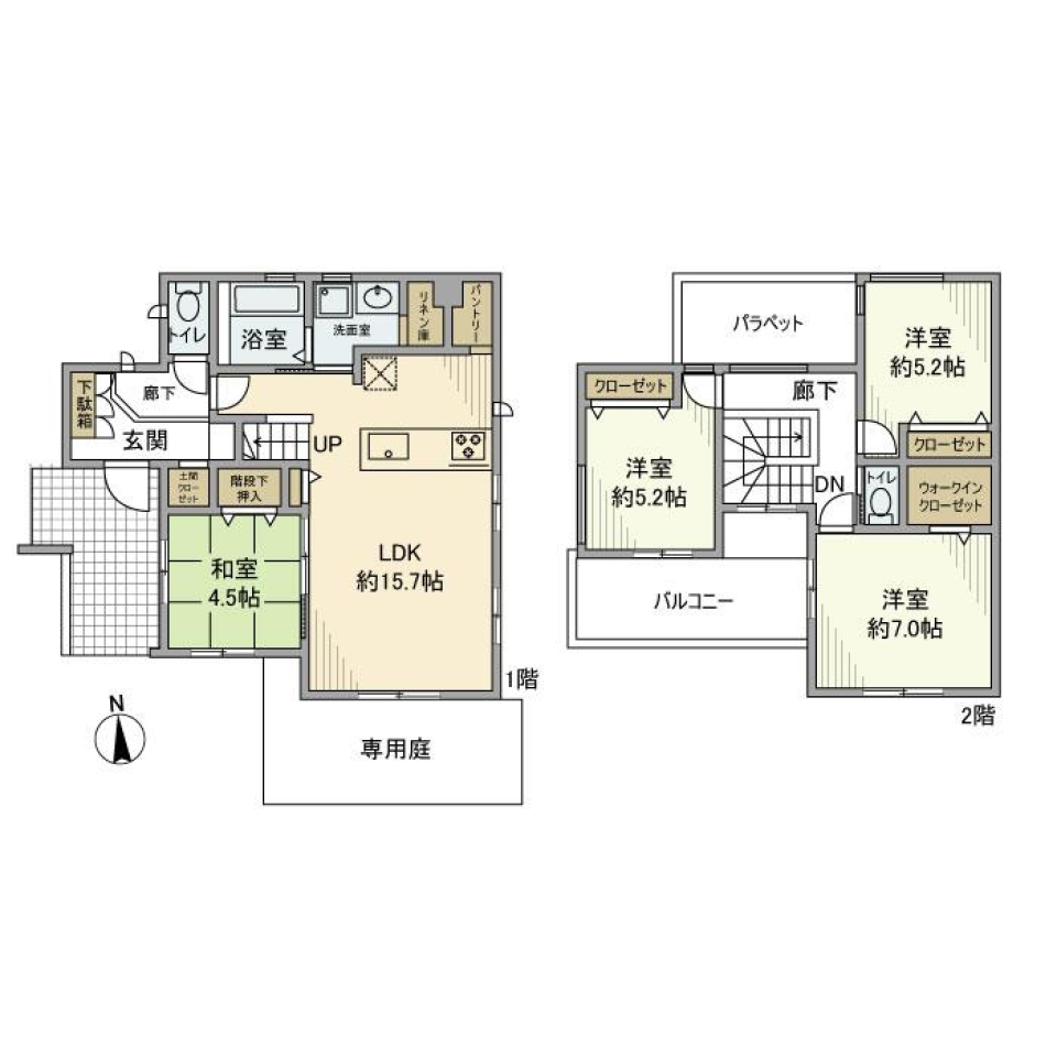 土支田戸建の間取り図