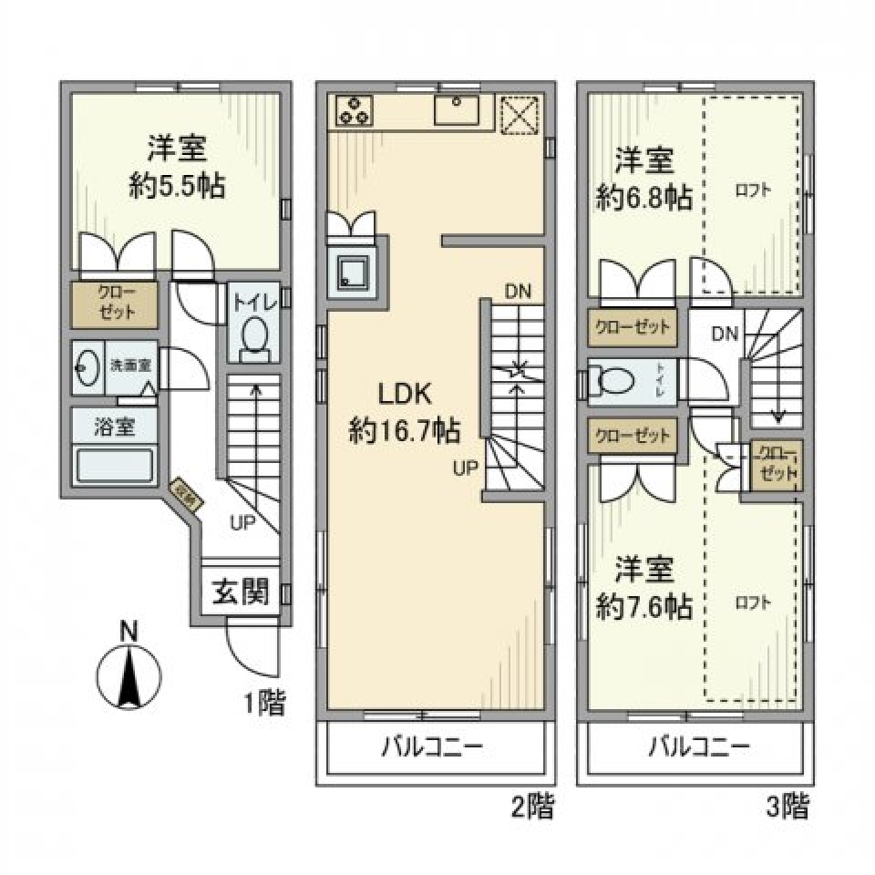 南品川戸建の間取り図