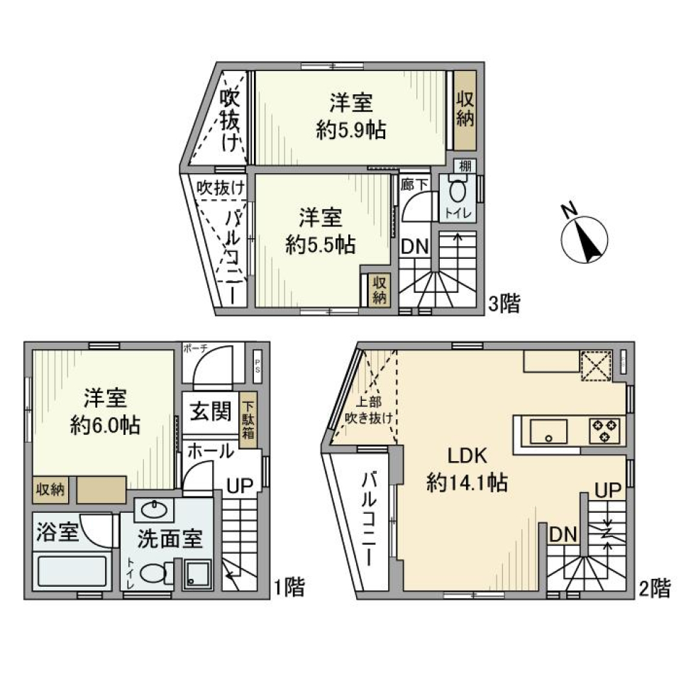 久我山戸建の間取り図