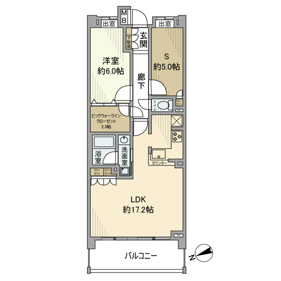 クレストレジデンス東中野　309号室の間取り図