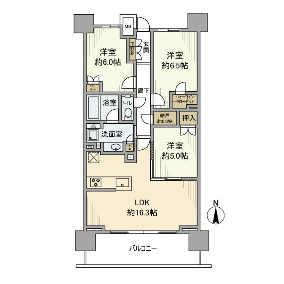 プラウドタワー府中寿町　203号室の間取り図