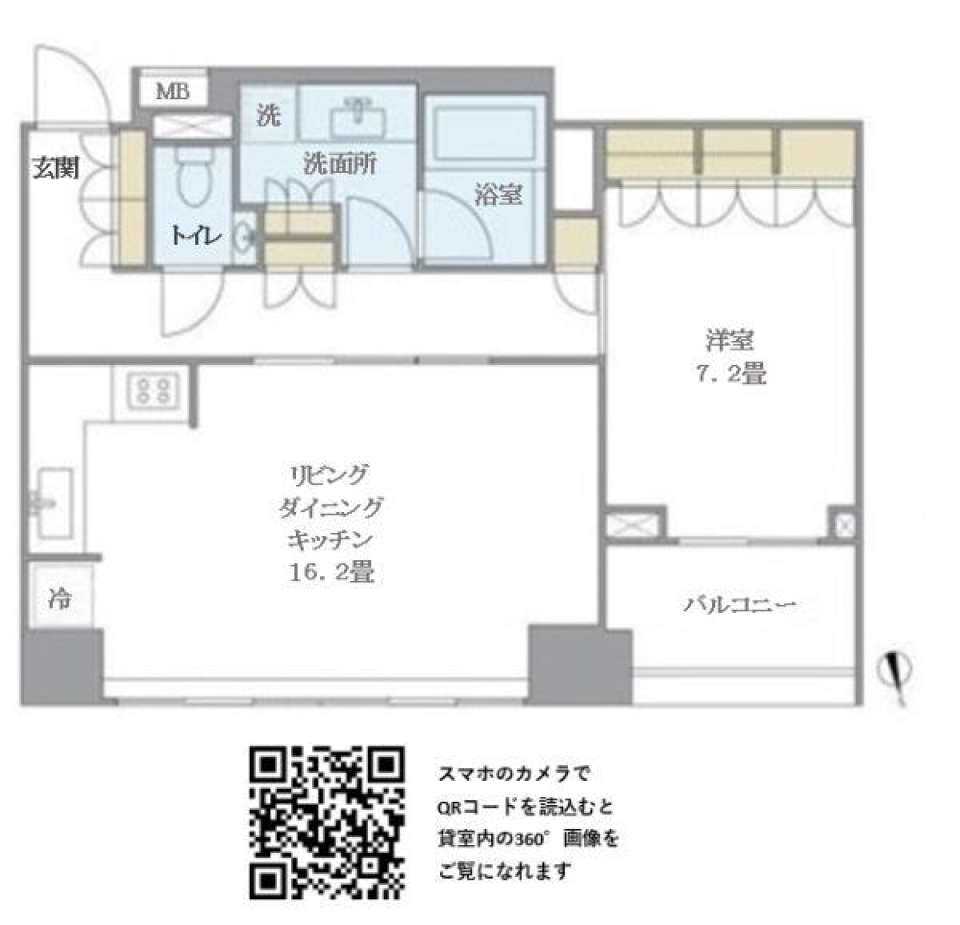 アパートメンツタワー麻布十番　1401号室の間取り図