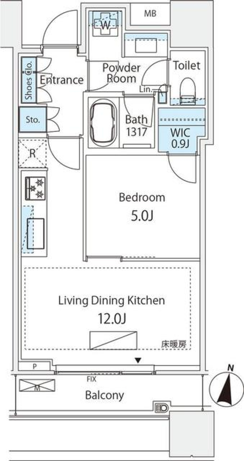 パークコート渋谷ザタワー　1312号室の間取り図