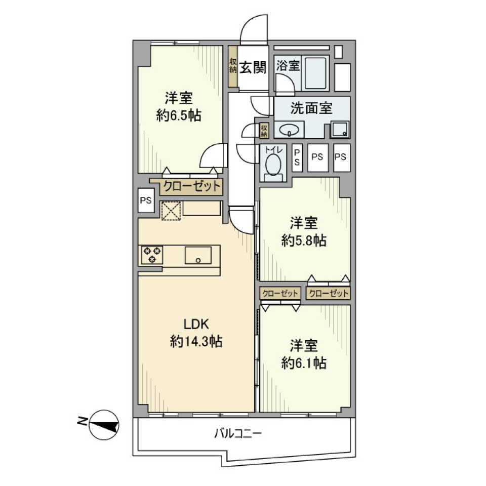 オーク荻窪マンション　607号室の間取り図