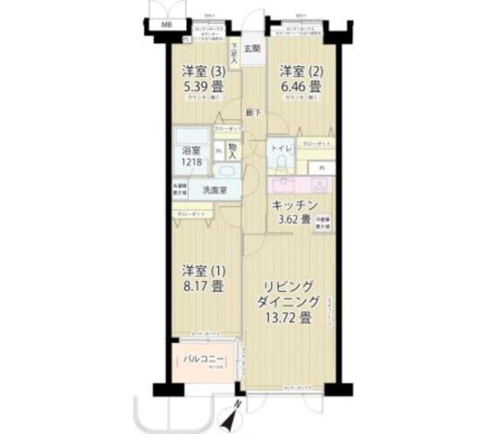 グランフォート目黒　211号室の間取り図