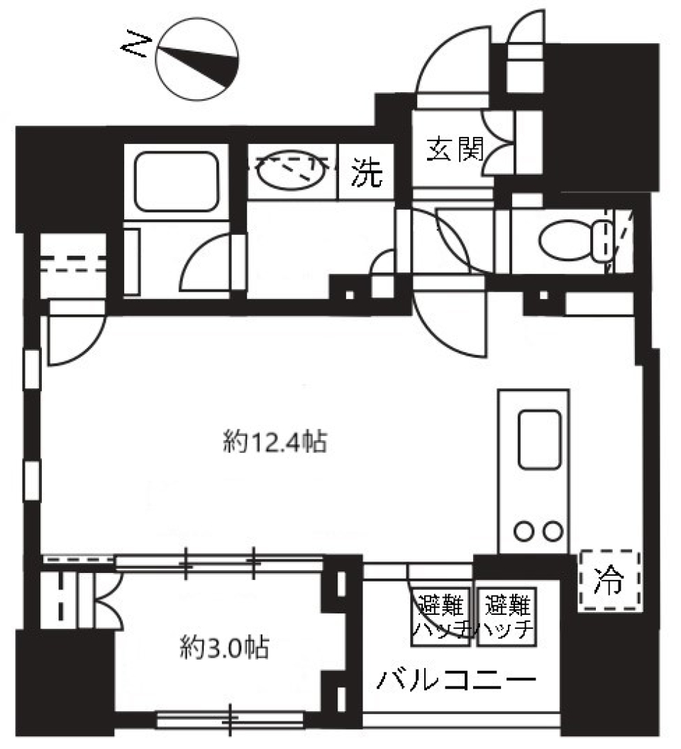 プレミスト渋谷宮益坂　801号室の間取り図