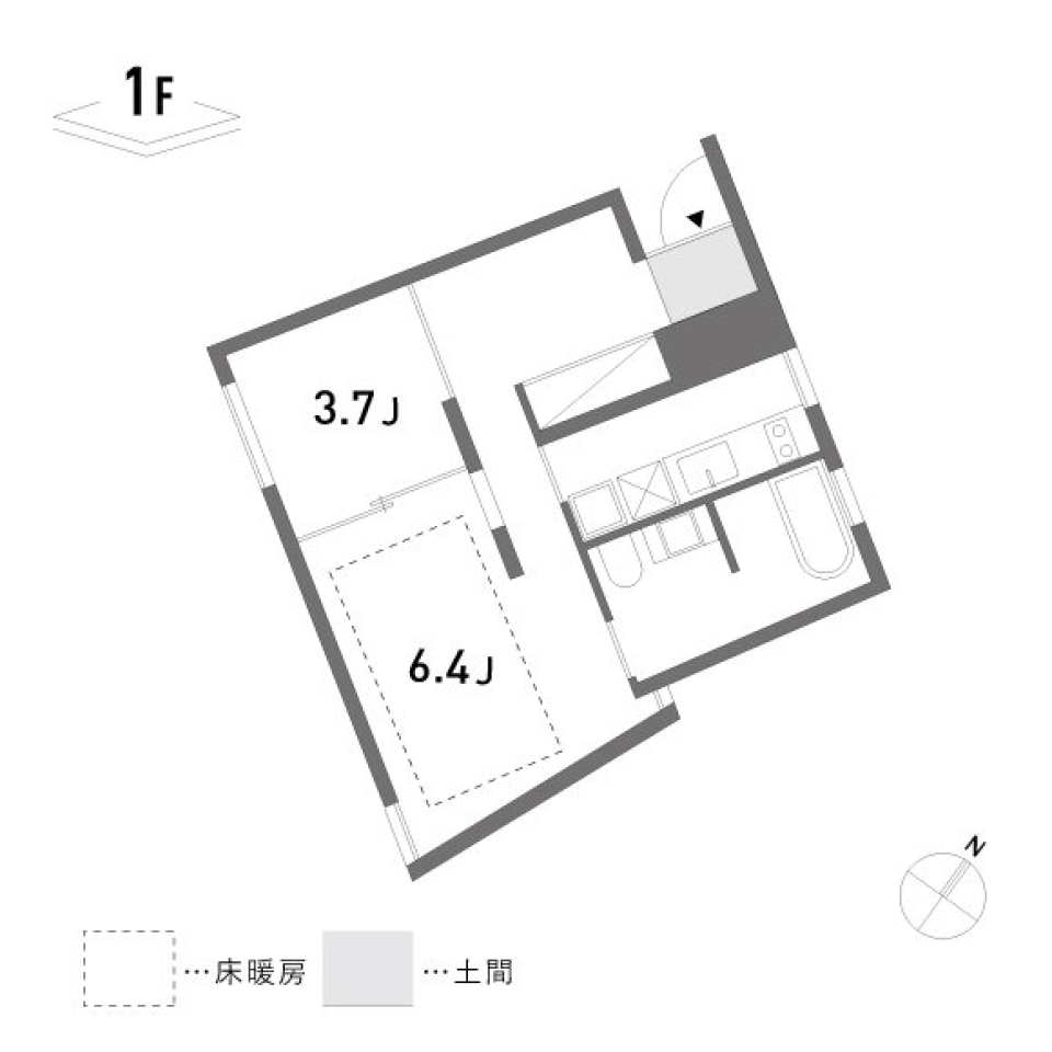 正方形ではないんですの間取り図