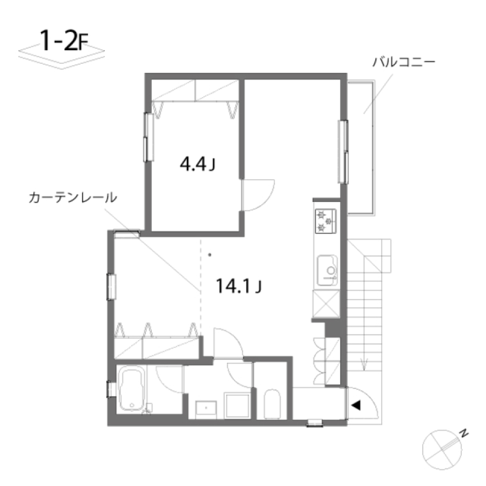 拳山荘　202の間取り図