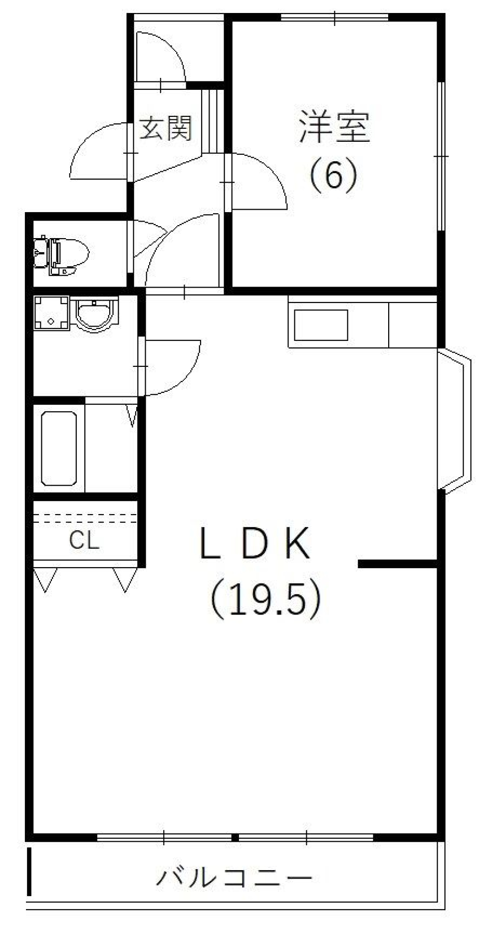 このお部屋、可愛くて広ーい！の間取り図