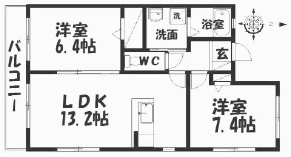 バランスのとれた生活の間取り図