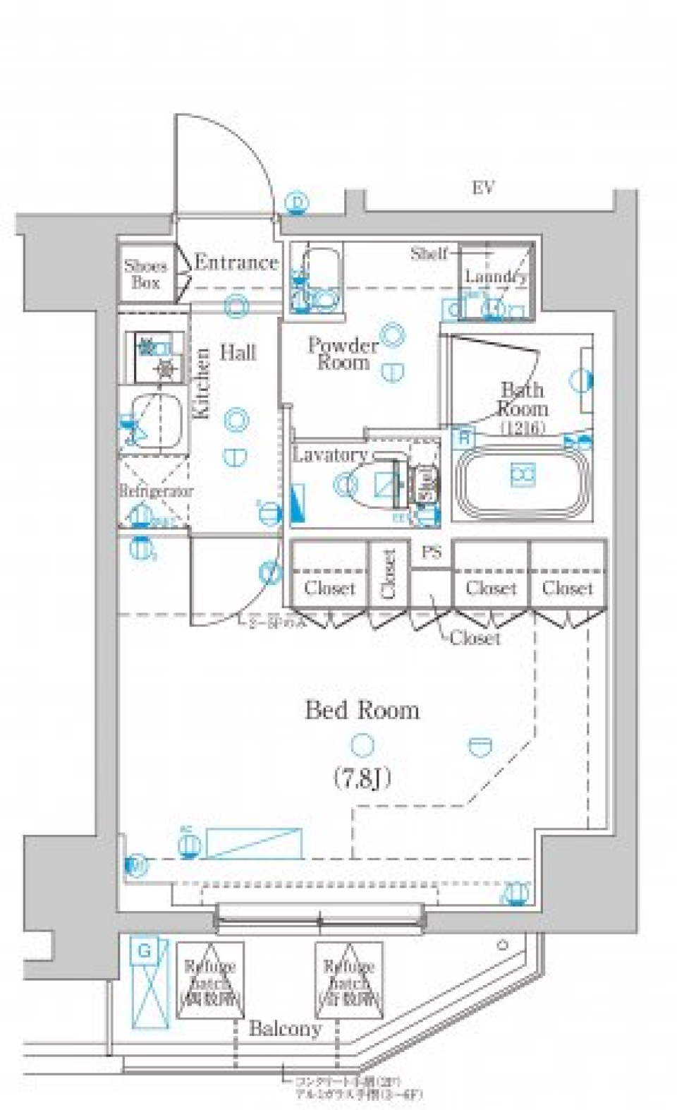 DIPS東十条駅前RESIDENCE　208号室［ペット可］の間取り図