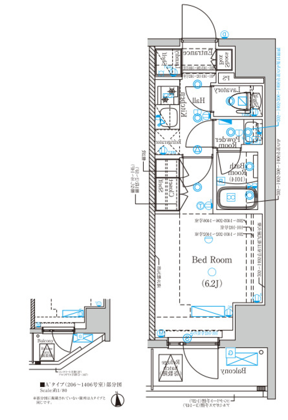 DIPS亀有駅前　1206号室［ペット可］の間取り図