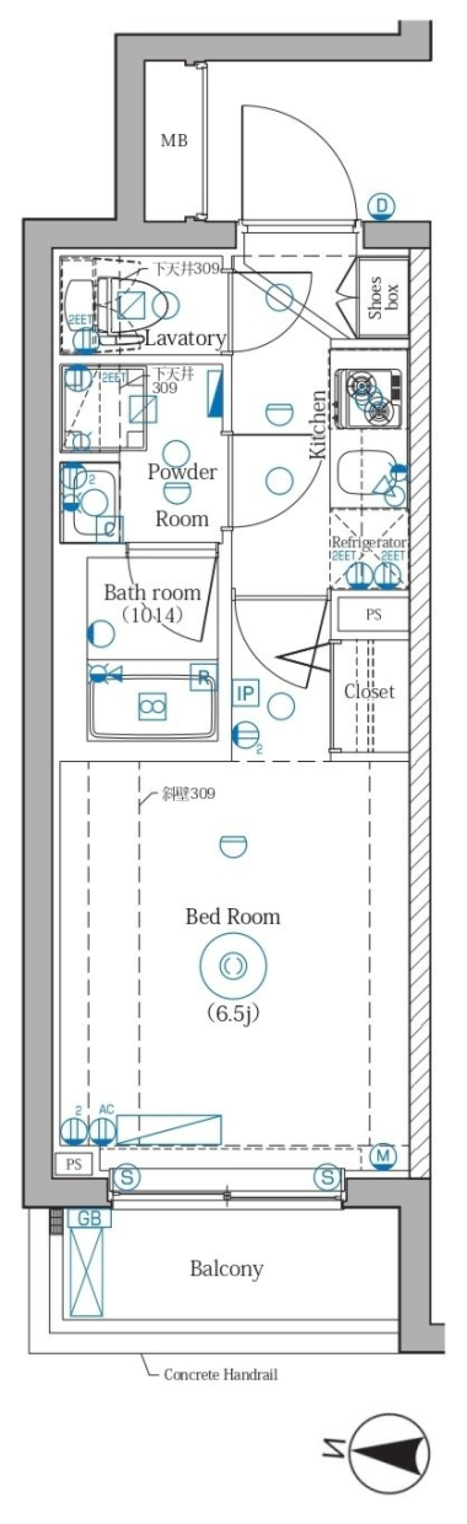 DIPS綾瀬　210号室［ペット可］の間取り図