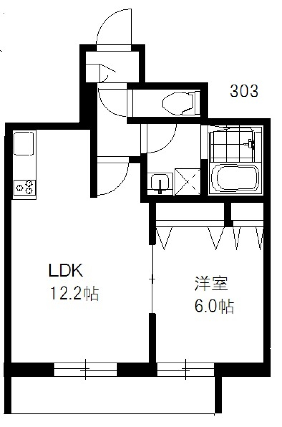 オーク恵比寿　303号室の間取り図