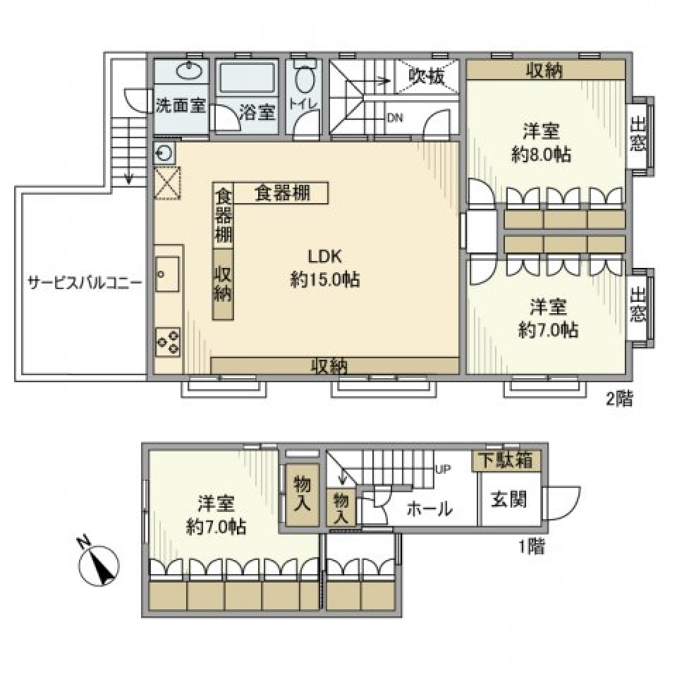 日吉本町戸建　Bの間取り図