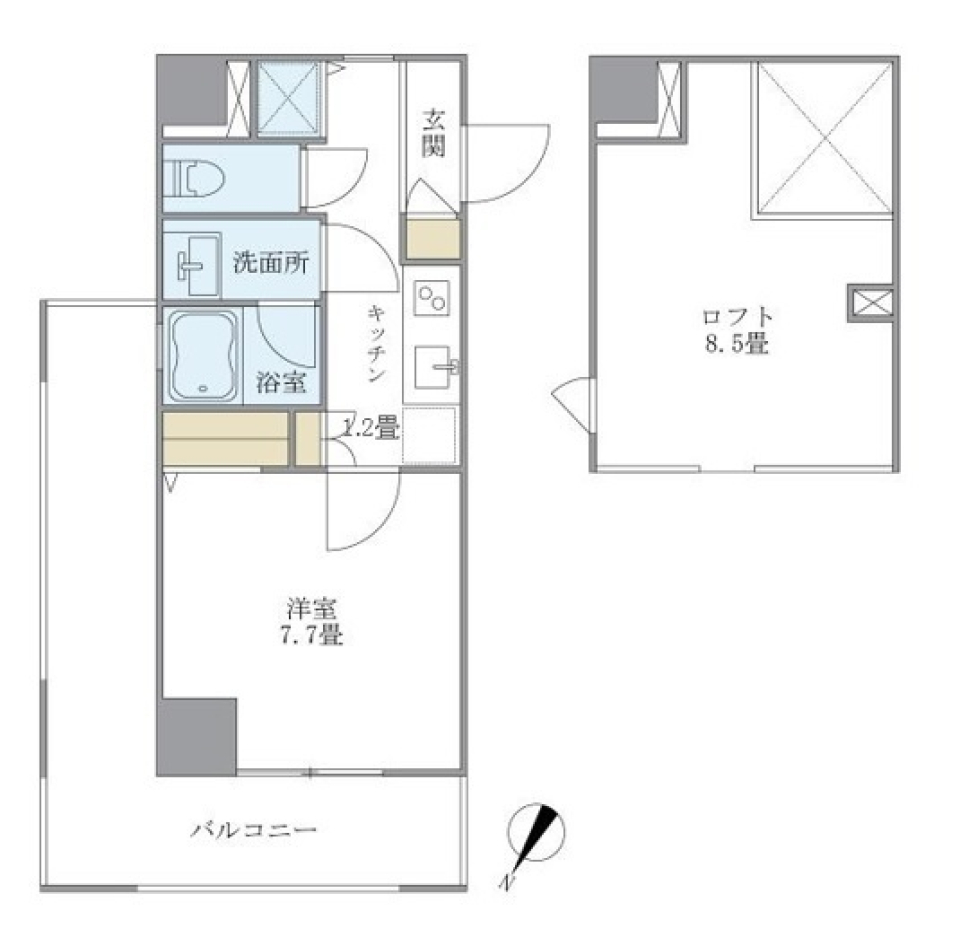 八ツ山三和ハウス 403号室［ペット可］の間取り図