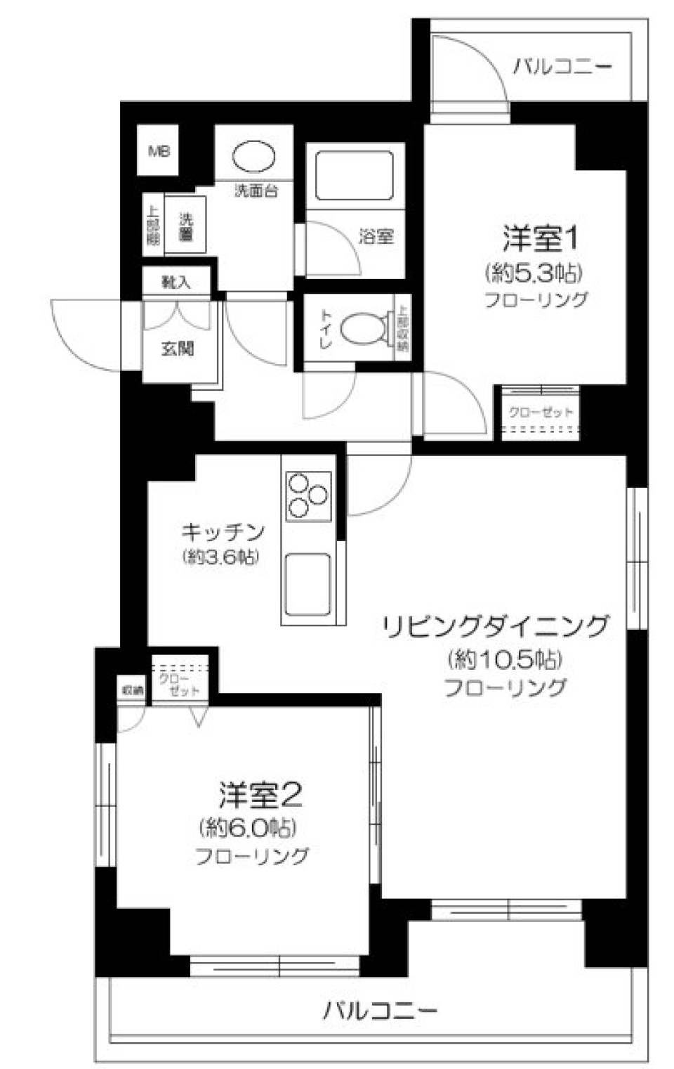 フュージョナル両国ＤＵＥ　701号室の間取り図