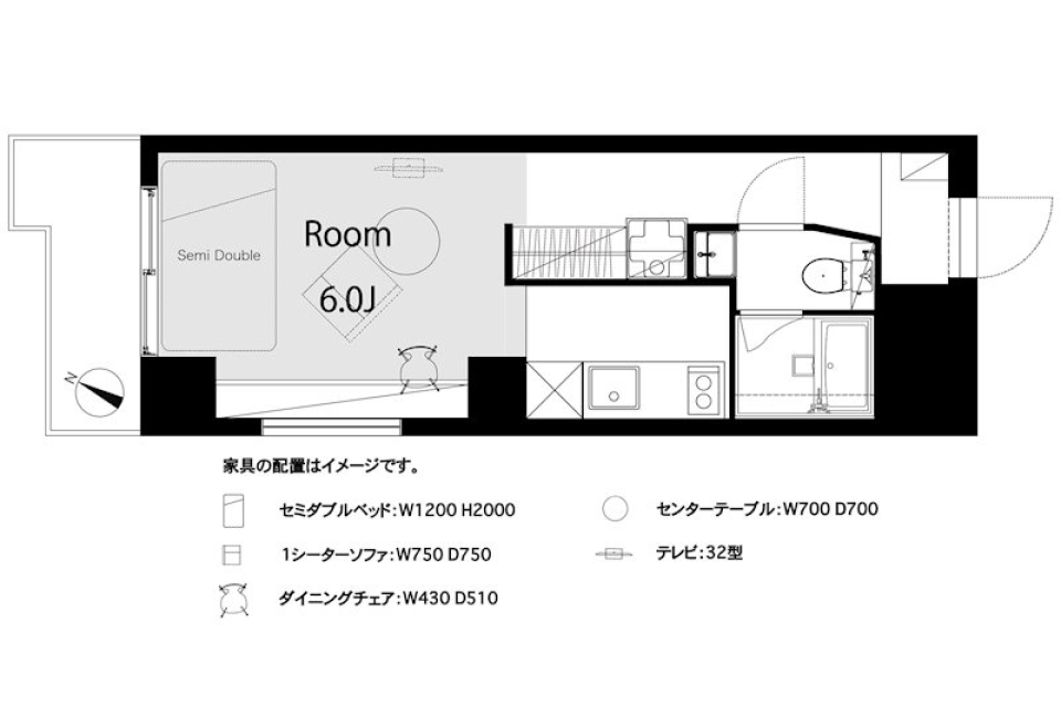 ノバ浅草　404号室の間取り図