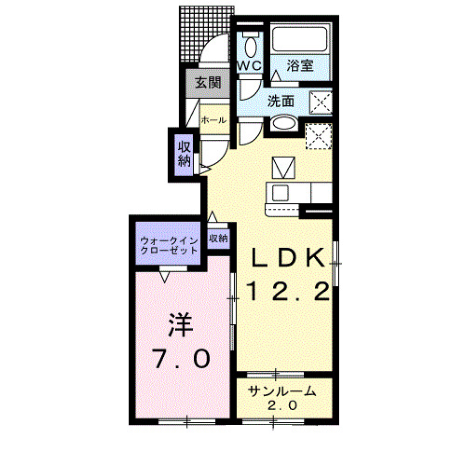 フルール東野　101号室の間取り図