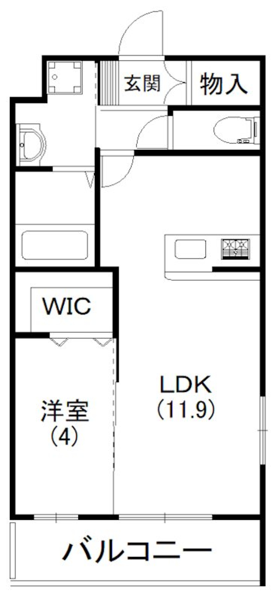 ちょっとシックで、ちょっとクリーミーな二面性の間取り図