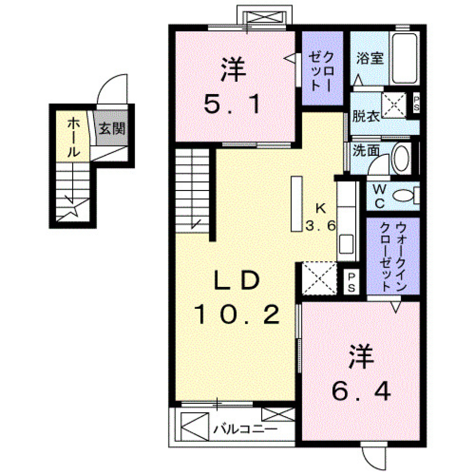 サンリット初生 402号室の間取り図