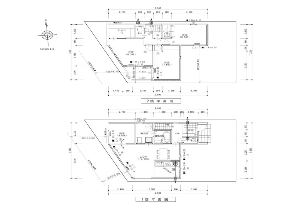 スタイリッシュな外観と機能を兼ね備えた新築戸建の間取り図