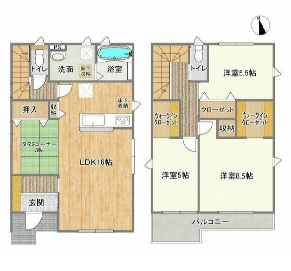 建物面積100.19㎡の２階建て！