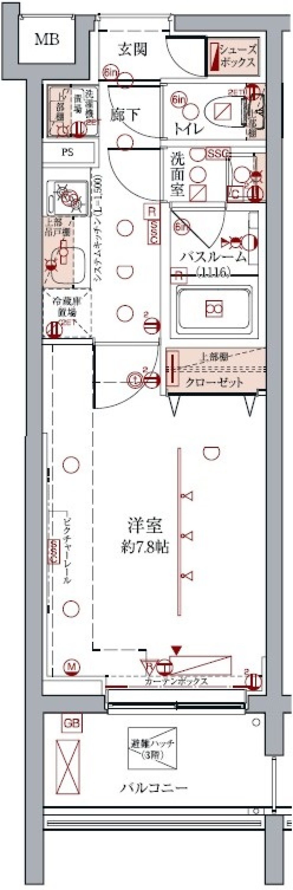 クレヴィスタ板橋志村　303号室［ペット可］の間取り図