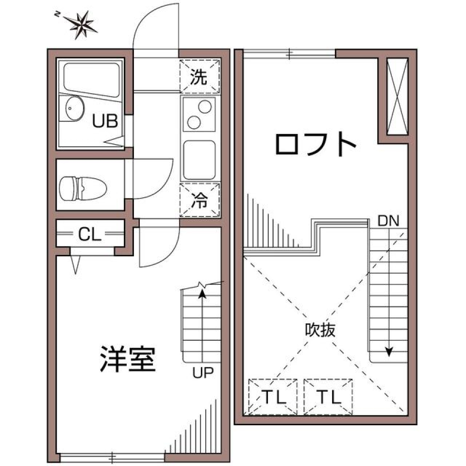 グランエッグス　203号室の間取り図