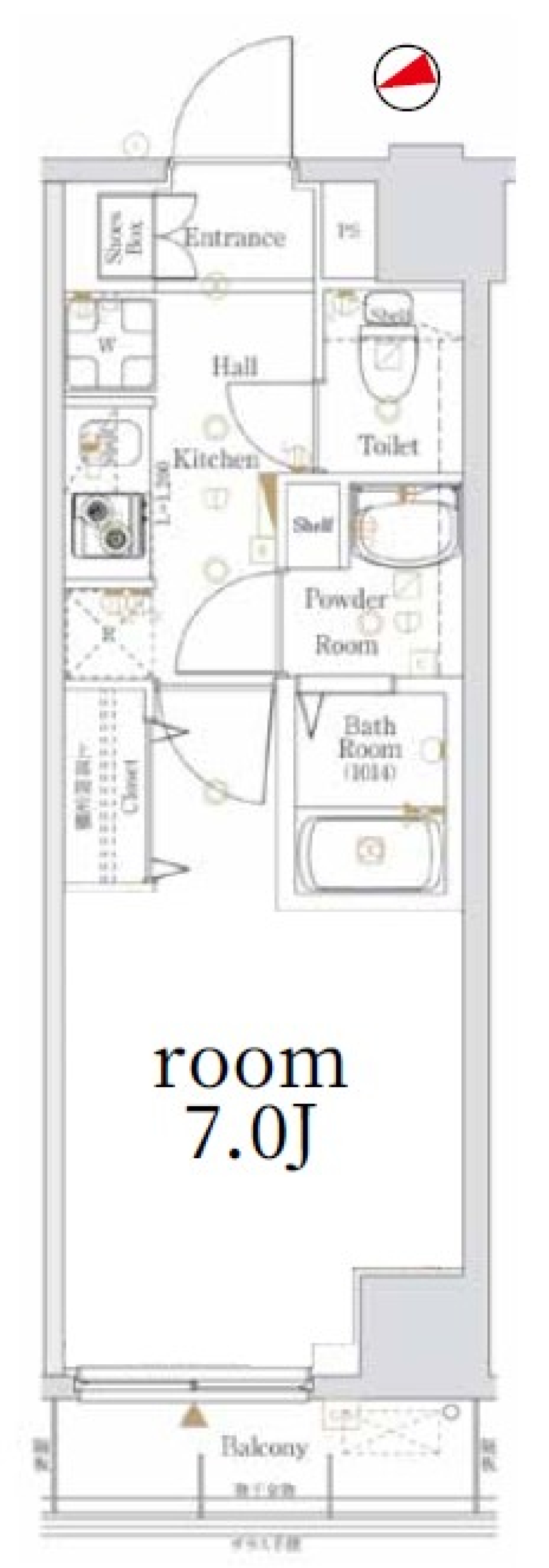 Log銀座東／ログ銀座東 702号室［ペット可］の間取り図