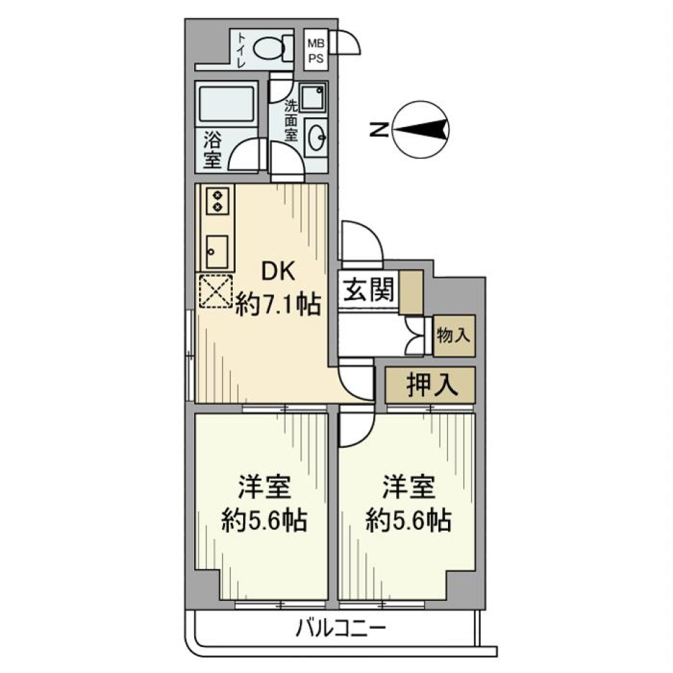 秀和亀戸２丁目レジデンス 407号室の間取り図