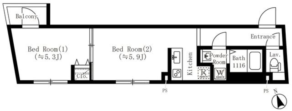 ＴＲＡＤＩＳ池袋本町　601号室［ペット可］の間取り図