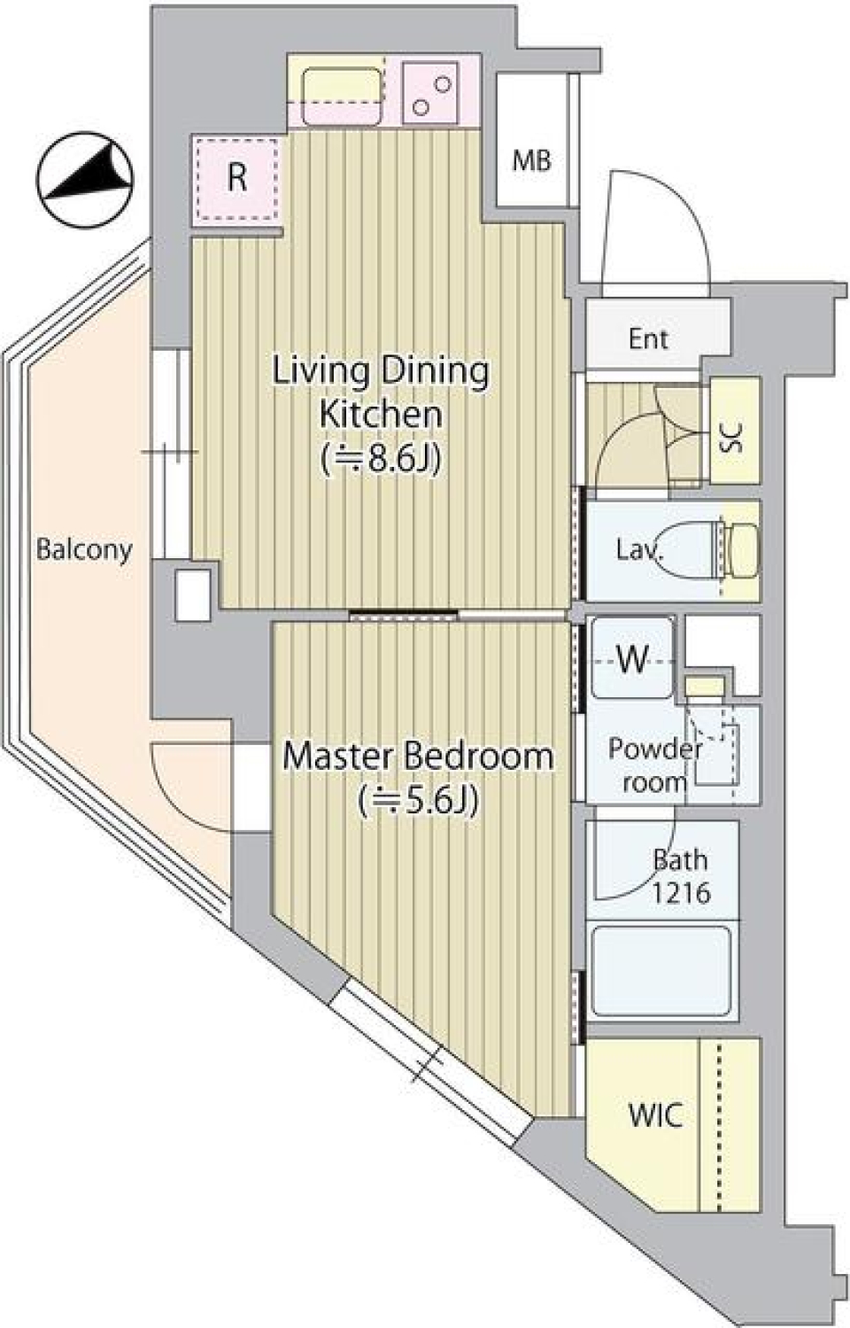 パークリュクス蒲田一丁目　402号室の間取り図