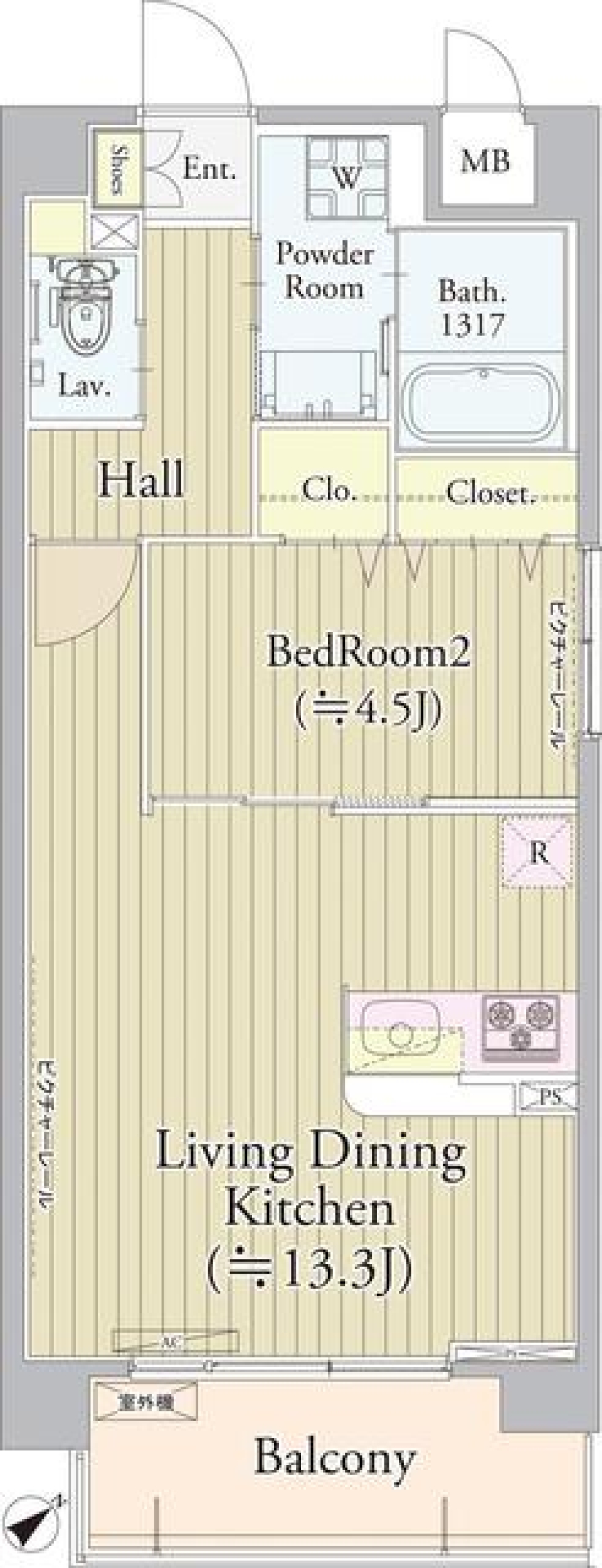 エストレリータ新宿落合　407号室の間取り図