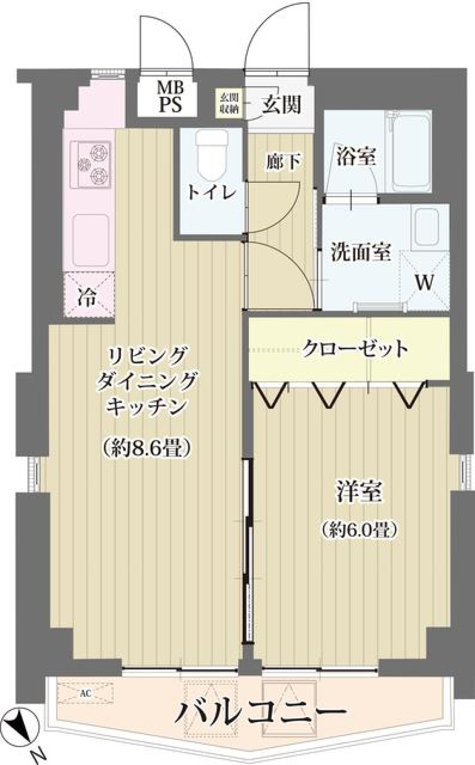 エスペランサ目黒　103号室の間取り図