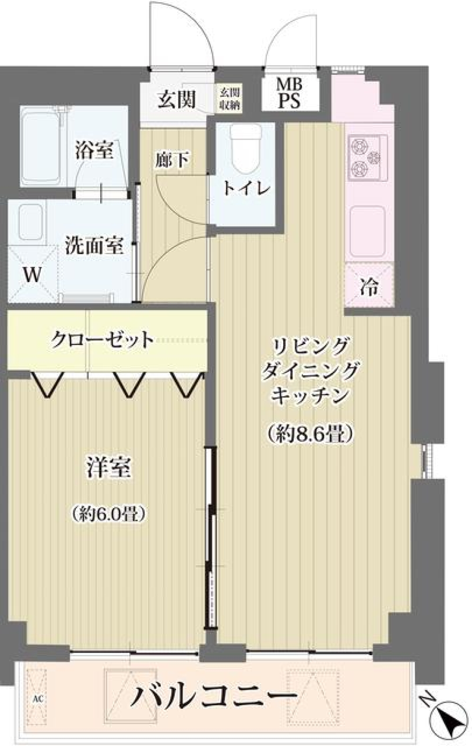 エスペランサ目黒　101号室の間取り図