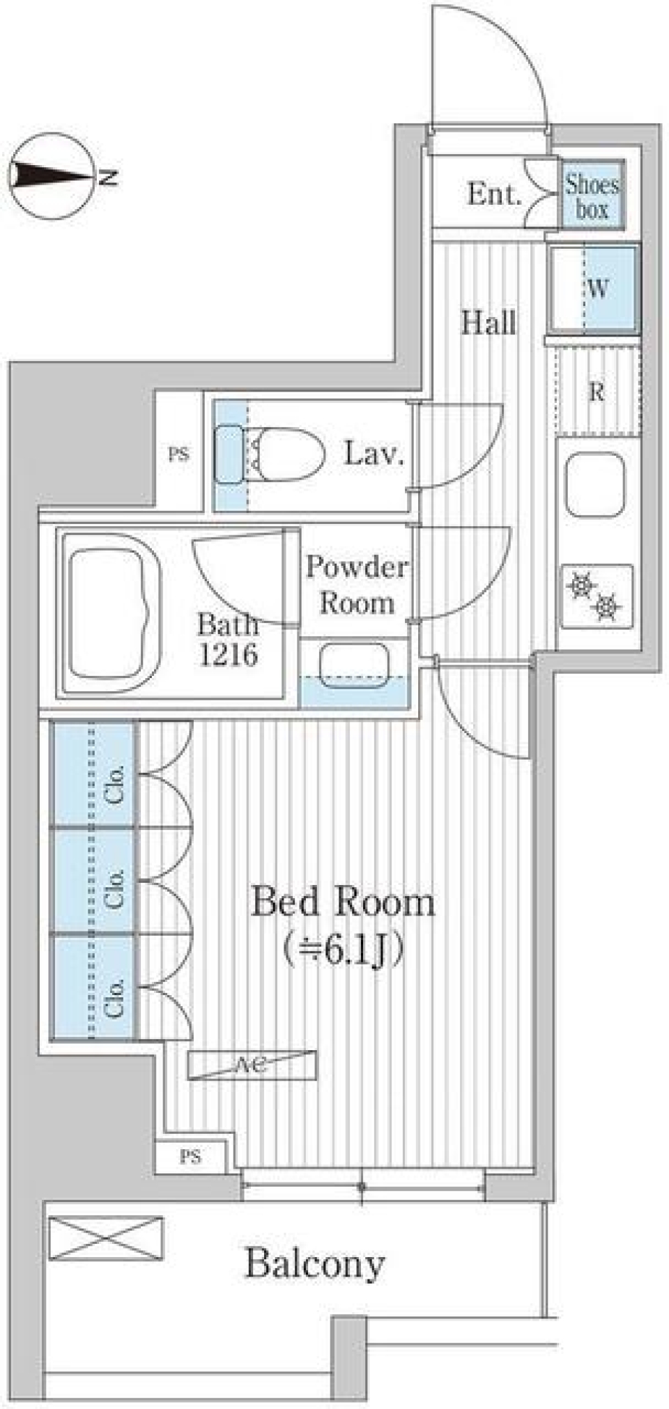 グレイスリヴィエール東京八丁堀　404号室の間取り図