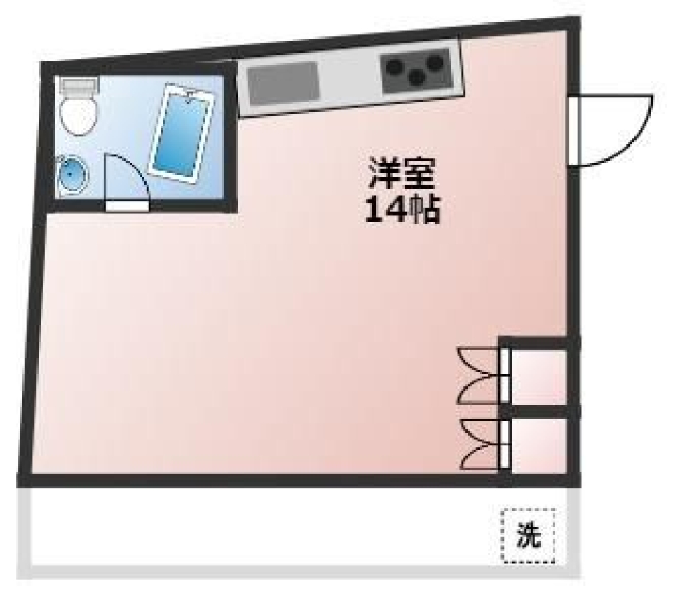 猫足バスタブが似合うのは［ペット可］の間取り図