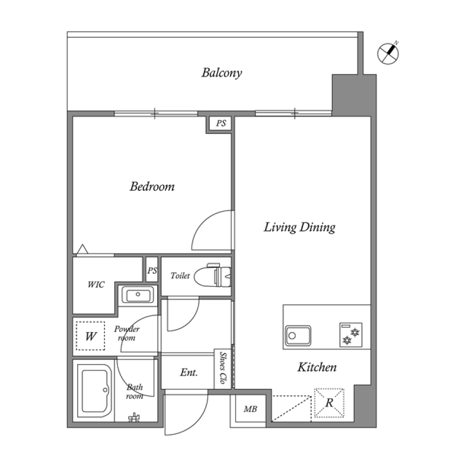 ロイジェント豊洲　0715号室［ペット可］の間取り図