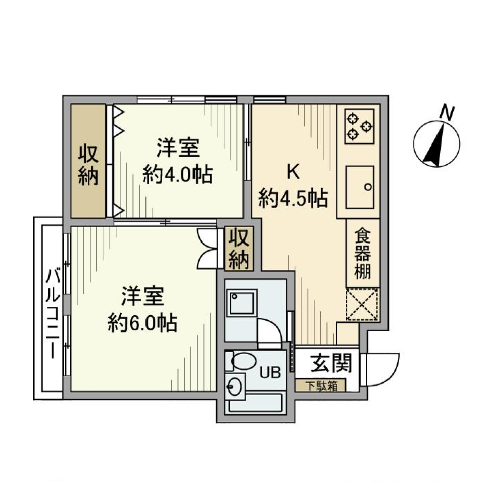 高輪台マンション 501号室の間取り図